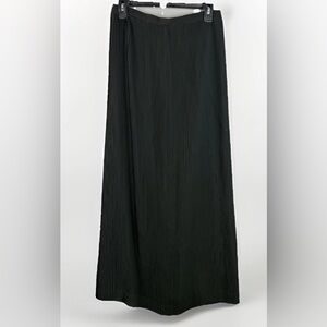 Talbots Petites Women's Skirt Sz 8 Long Black Pleated Midi Trendy Elegant